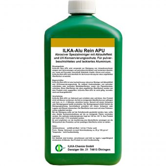 + gratis Mikrofasertuch / ILKA®-CHEMIE Alu Rein APU abrasiver Spezialreiniger - 1 Liter Flasche 