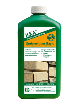 +gratis Mikrofasertuch / ILKA®-CHEMIE Steinreiniger Basic für Natur-und  Klinkerfassaden  -1 Liter 